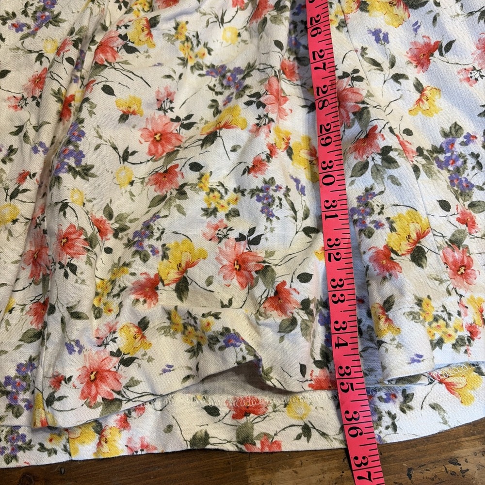 Vintage Chadwick's Linen Blend Floral Old Money Vacay Resort Dress Size Med - Picture 7 of 7
